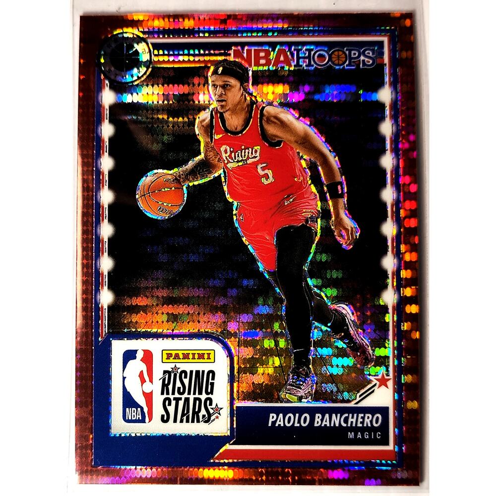 2023-24 NBA Hoops Premium Stock Rising Stars PAOLO BANCHERO #295 Red Pulsar